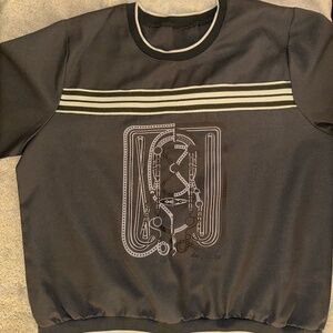 Grey Round Neck Long Sleeves with stripes